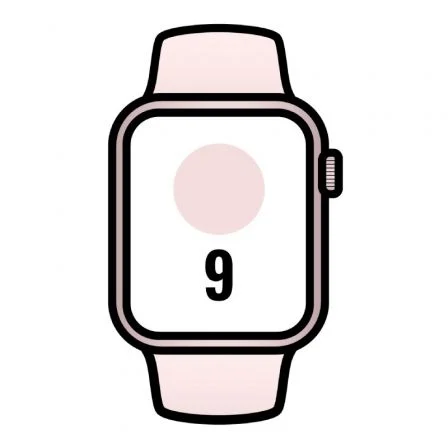 Apple Watch Series 9/ GPS/ 45mm/ Caja de Aluminio Rosa/ Correa Deportiva Rosa Claro S/M Apple Watch Series 9/ GPS/ 45mm/ Caja de Aluminio Rosa/ Correa Deportiva Rosa Claro S/M